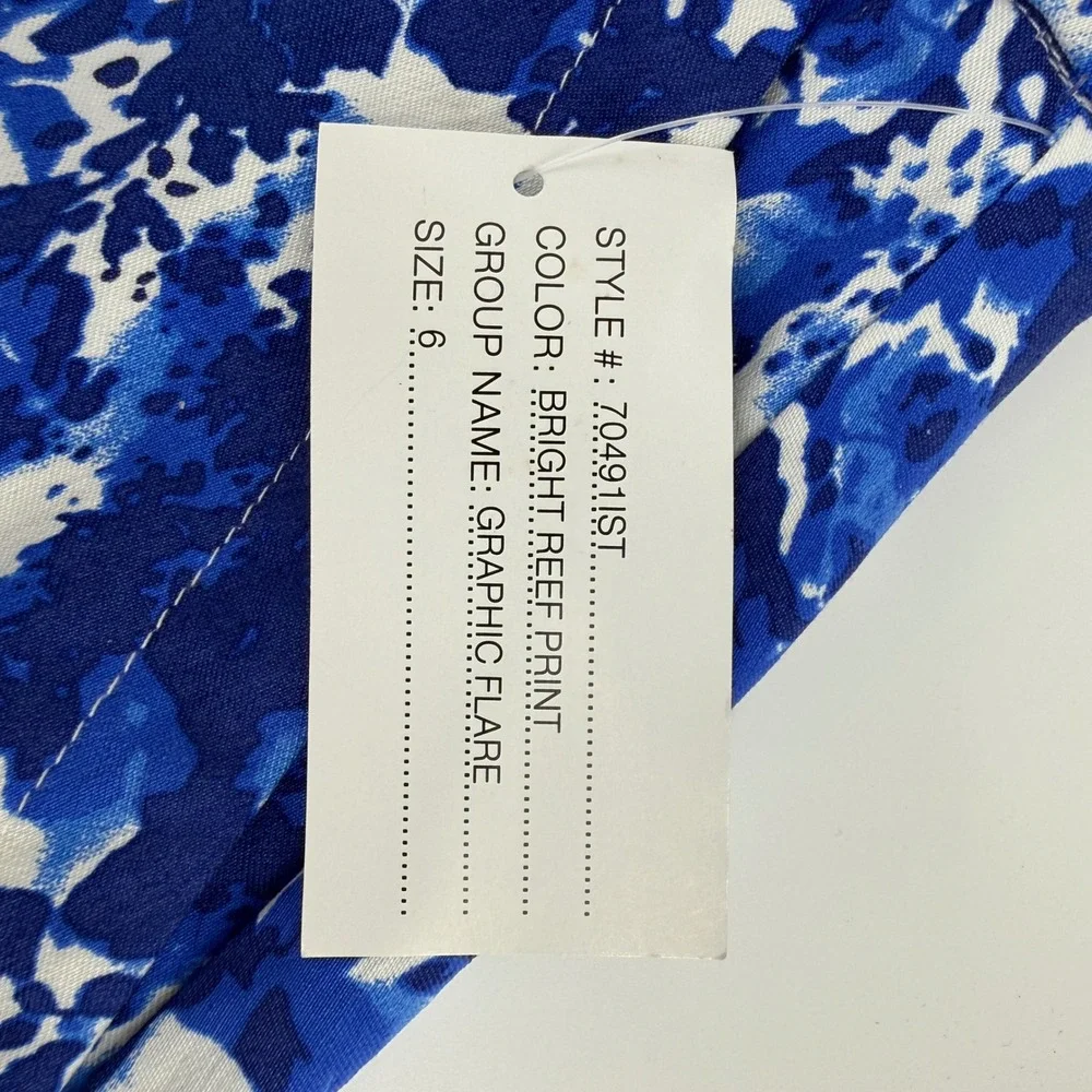 Peck & Peck Womens Blue White‎ Graphic Reef Print Golf Skort Size 6 NWT 70491IST